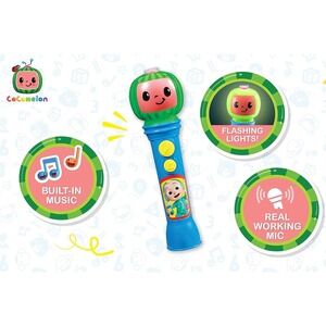 Cocomelon Sing Along Karaoke Microphone w/ Music &‎ Songs Lights Up Toddler Toy
